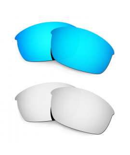 Hkuco Mens Replacement Lenses For Oakley Flak Jacket Blue/Titanium Sunglasses